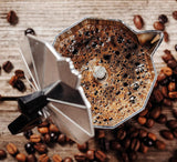 Cilio Classico espressomachine voor 6 kopjes | elektrisch 480W | Ø 11,5 cm Hoogte: 25 cm | aluminium | rood | geïntegreerde kookplaat | met warmteopslagfunctie en reduceerfilter | voor reizen of kamperen