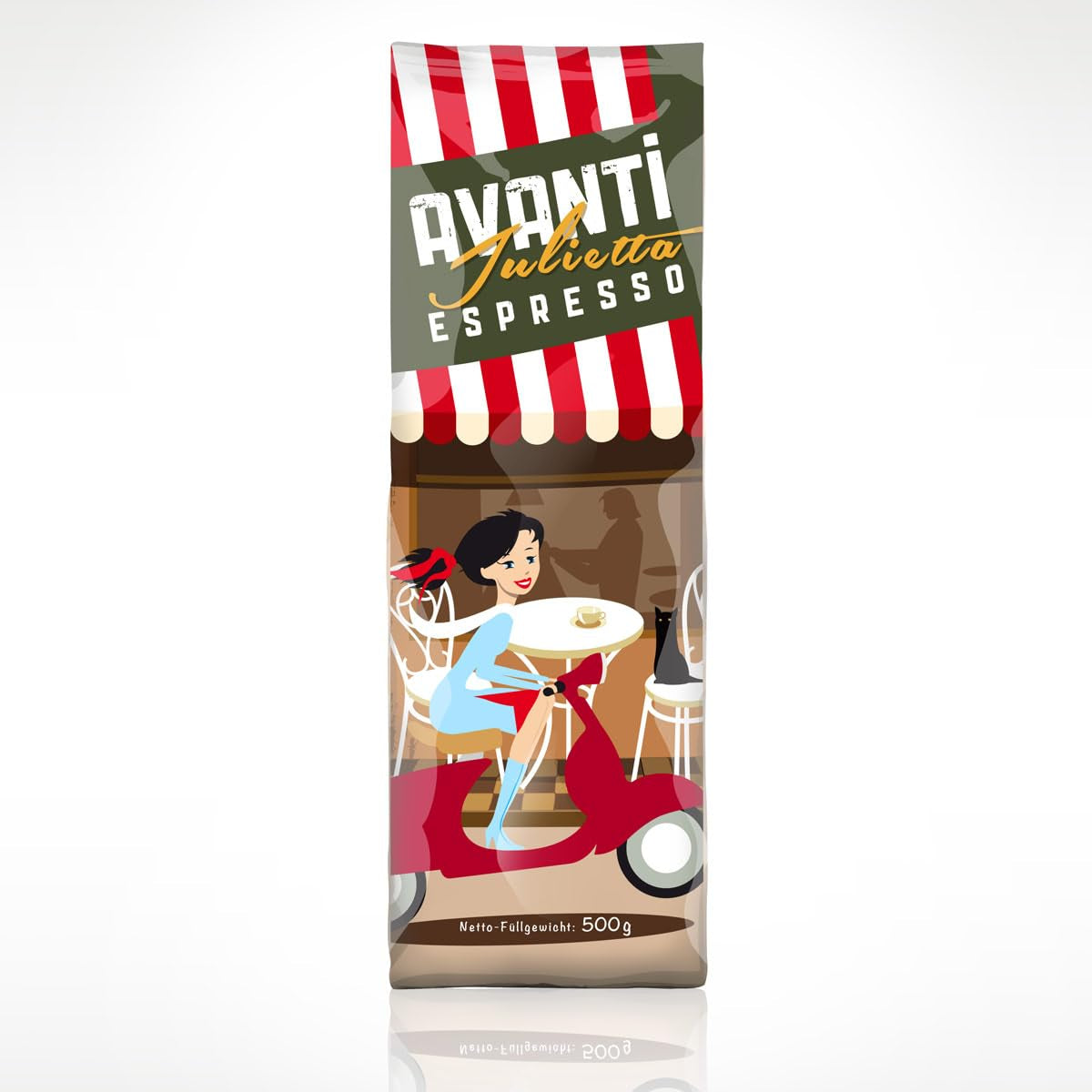 AVANTI Julietta Espresso koffiebonen, 500g, 70% Arabica 30% Robusta, traditionele trommelbranding