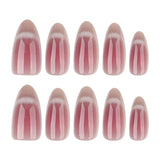 Moonglow korte magnetische kunstnagels, roze amandelrood gradiënt glitter kattenoog met lijm, roze rode ombre glitter fototherapie kunstnagels voor dames en meisjes