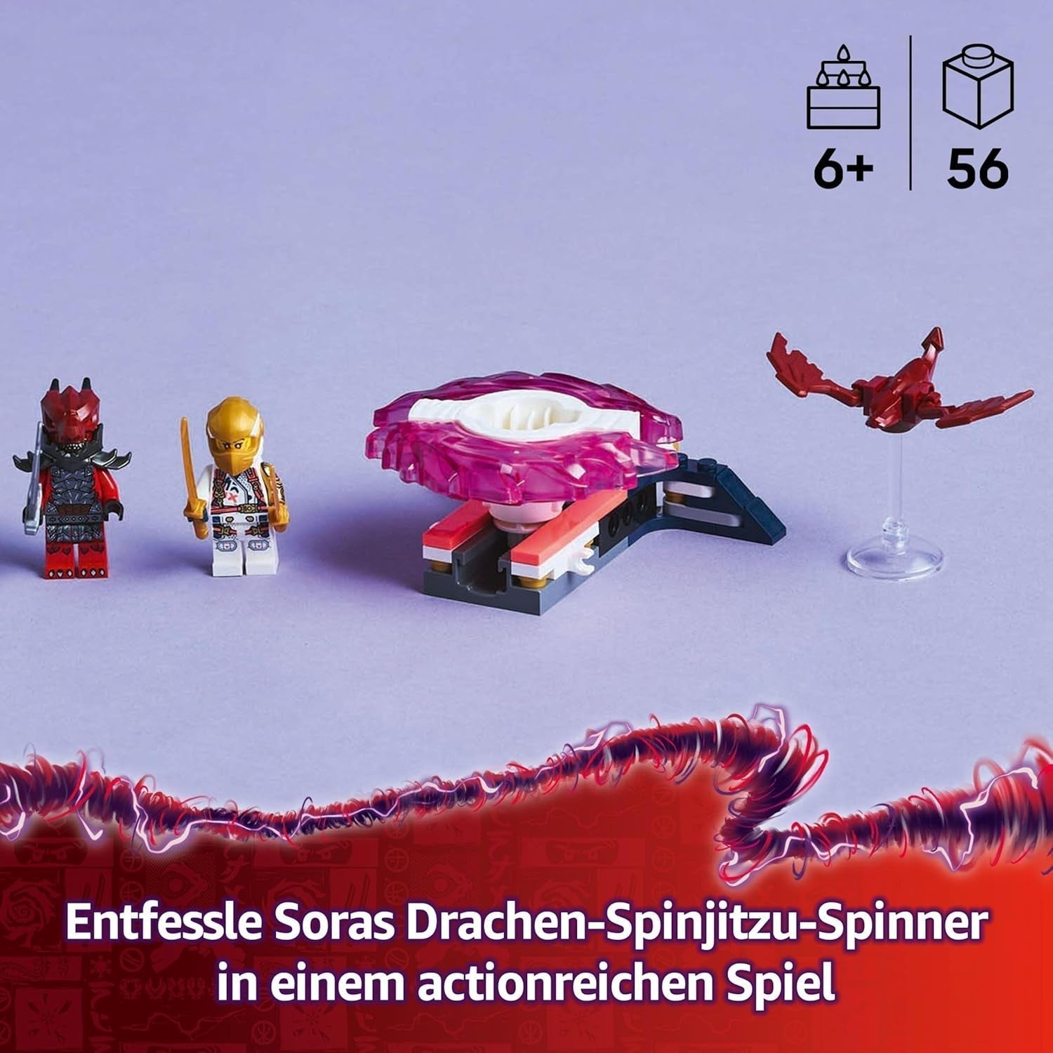 LEGO NINJAGO Sora's Draak Spinjitzu Spinner - Actie Ninja speelgoed met 2 minifiguren - Kleine speelset voor kinderen - Cadeau-idee voor jongens en meisjes vanaf 6 jaar 71824 Bouwsets Besuche in LEGO-Store