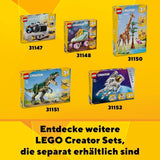 LEGO Creator T.Rex, Dino 3-in-1 transformeerbare Triceratops of Pterodactyl, mobiel dinosaurusmodel voor kinderen, cadeau voor jongens en meisjes 31151 Bouwsets