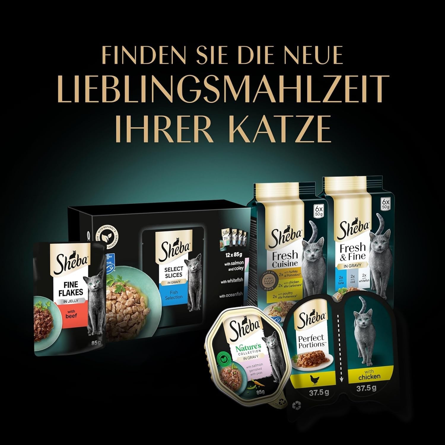 SHEBA Perfect PORTIONS saus voor katten met kalkoen 8 x 3 x (2 x 375 g)
