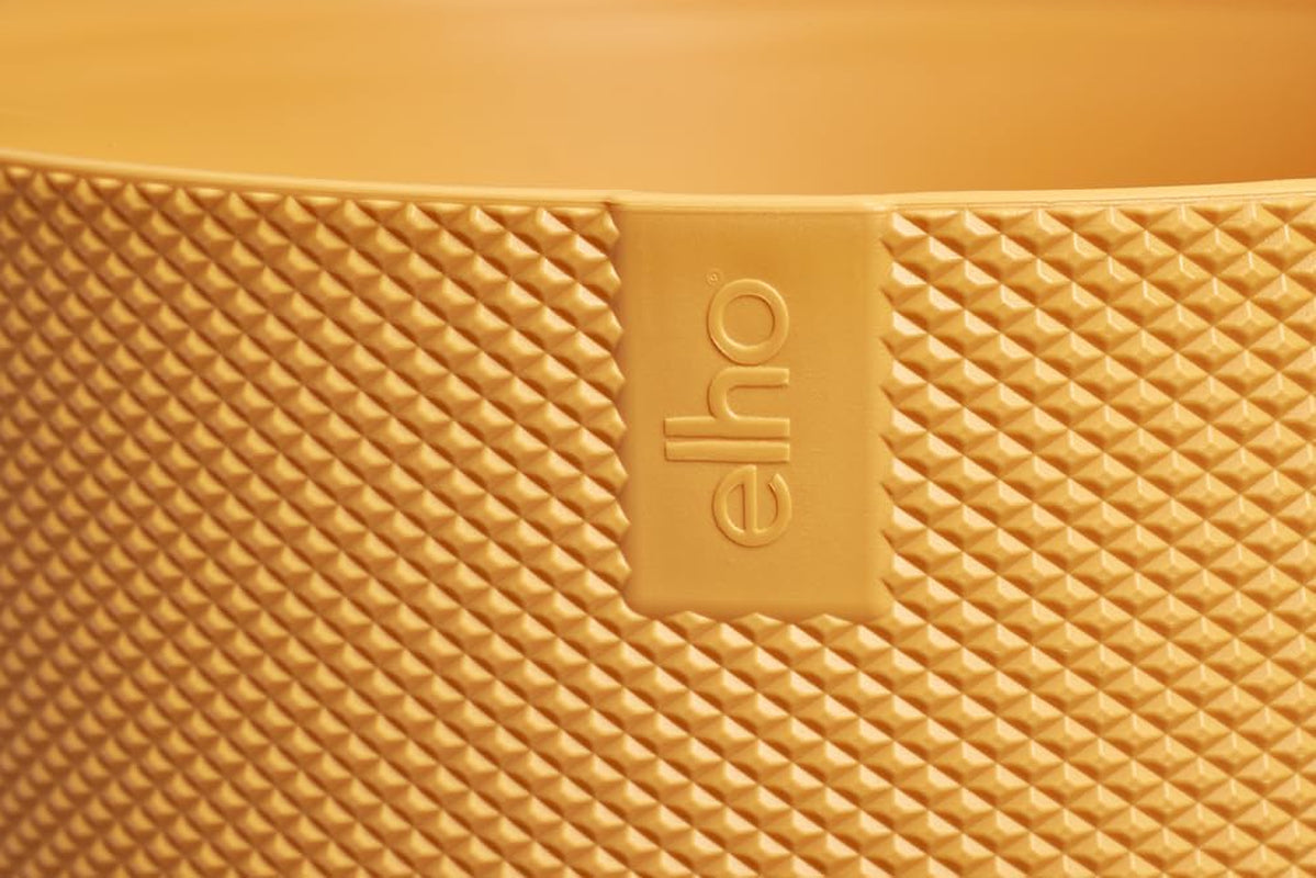 elho Jazz Round Mini 7cm - Bloempotten voor Binnen - 100% gerecycled plastic - Ø 7 x H 6,5 cm - Geel/Amber