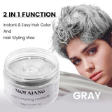 Tijdelijke haarkleur, styling haarkleur voor mannen vrouwen, natuurlijke haarpommade, haarverfwas voor feest, cosplay en Halloween, 4,23 oz (zilvergrijs) Naty Shop haarverf