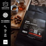 KING'S COFFEE - BLACK EDITION - 1 kg Intense Cream Koffiebonen - Koffie met lage zuurgraad - Kleine batch branding uit Italië - Sterke Arabica-espressobonen (blend) voor volautomatische en portafiltermachines