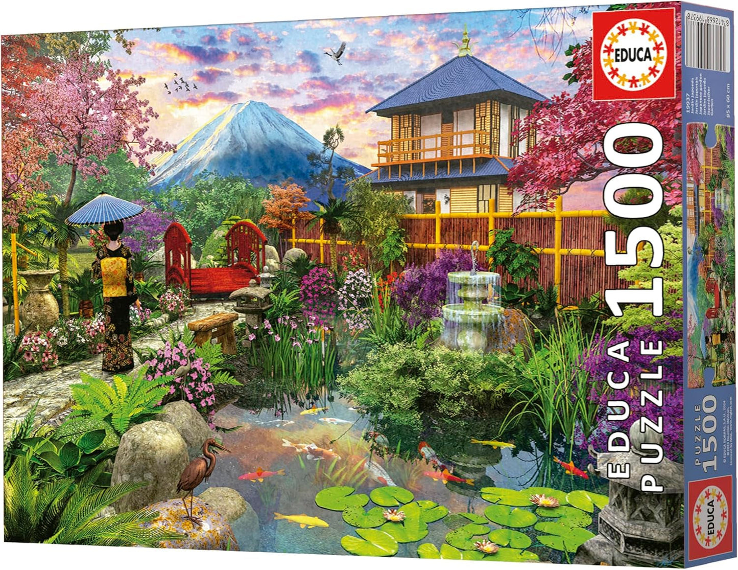 Educa - Puzzel van 1500 stukjes voor volwassenen | De Japanse tuin. Afmetingen: 85 X 60 cm. Inclusief Fixpuzzel puzzellijm. 14 jaar lang (19937) Puzzle Naty Shop