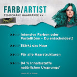 got2b Colour/Artist 097 Mermaid Green Level 2 (3x 80 ml), tijdelijke haarverf laat het haar stralen in intense kleuren of pasteltinten, haarverf blijft 12-15 wasbeurten zitten, vegan formule Haarverf Naty Shop