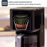 Tefal Smart'n Light espressomachine met timer, espressomachine met programmeerbaar filter 1,25 l, aromafunctie voor intens aroma, warmhoudfunctie, antidruppelen en gemakkelijk schoon te maken, zwart