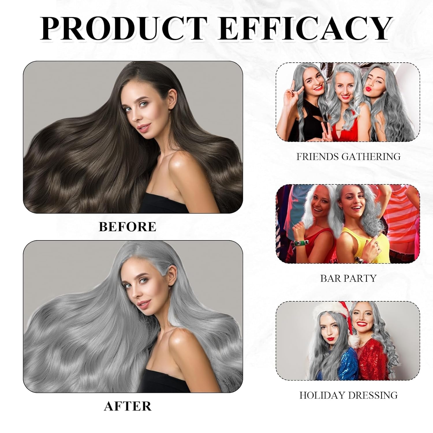 Haarverf Grijs Zilver Natuurlijk Zilvergrijs Haarverf Crème, Grijs Haarverf Crème Zilvergrijs, Zilvergrijs Natuurlijk Haarverf Crème Grijs Haarverf voor alle haartypes met 1 Hoofdhuid Massager (100ml) Haarverf Naty Shop