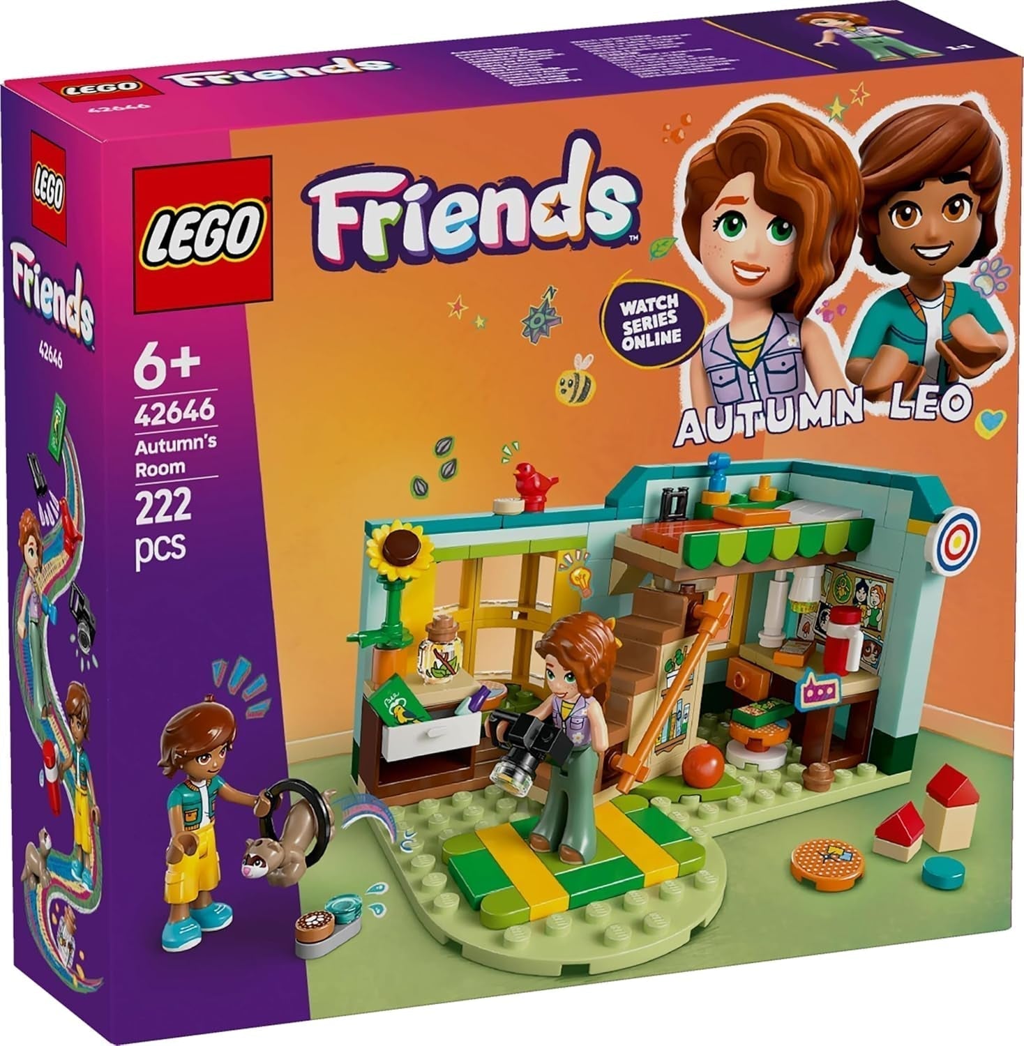 LEGO Friends Herfstkamer Bouw- en speelset voor creatief rollenspel, set voor meisjes vanaf 6 jaar met 2 minifiguren en een fretfiguur, educatief speelgoed 42646 Bouwsets Besuche den LEGO-Store