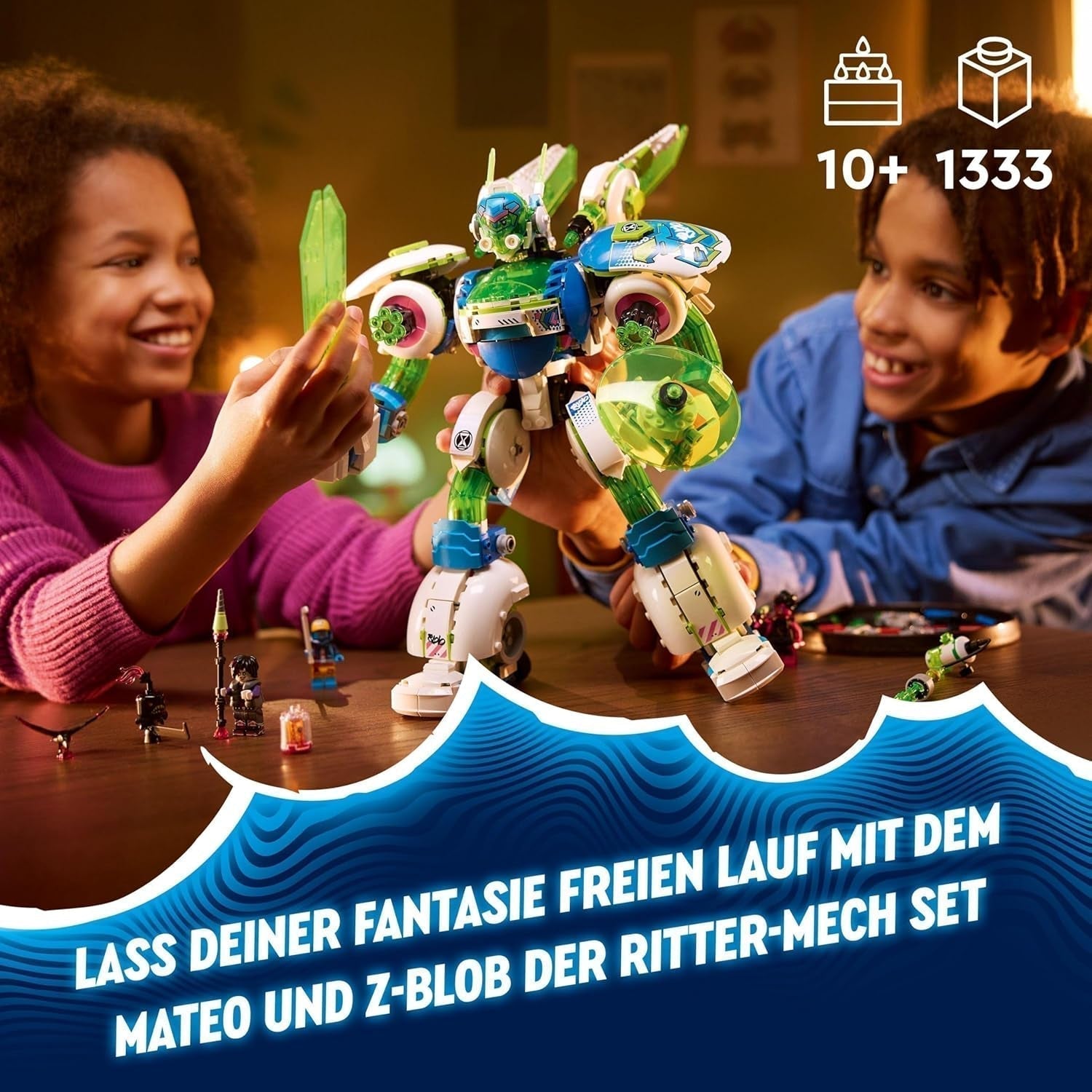 LEGO Dreamzzz 3-in-1 Mateo en Z-Blob de Ridder Mecha Bouwstenen speelset voor jongens en meisjes van 10 jaar oud Kindercadeau Fantasieset 3 manieren Robotavontuurspeelgoed 71485 Bouwsets Beuche in LEGO-Store