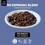 KING'S COFFEE - AMESTEC RS ESPRESSO - 1 kg sterke en aromatische koffiebonen - koffie met een lage zuurgraad - koffie met hele bonen - kleine batchbranding uit Italië - espressobonen voor volautomatische machines en portafiltermachines
