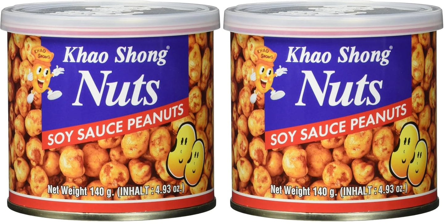 Khao Shong Gebakken groene erwten met wasabi, knapperige erwten in een pittig beslag, een vetarm alternatief voor noten, medium pikant, 1 blik van 140 g | 140 g (1 pakje)