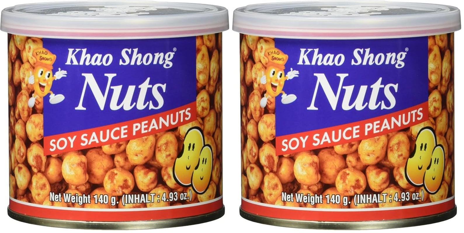 Khao Shong Gebakken groene erwten met wasabi, knapperige erwten in een pittig beslag, een vetarm alternatief voor noten, medium pikant, 1 blik van 140 g | 140 g (1 pakje)