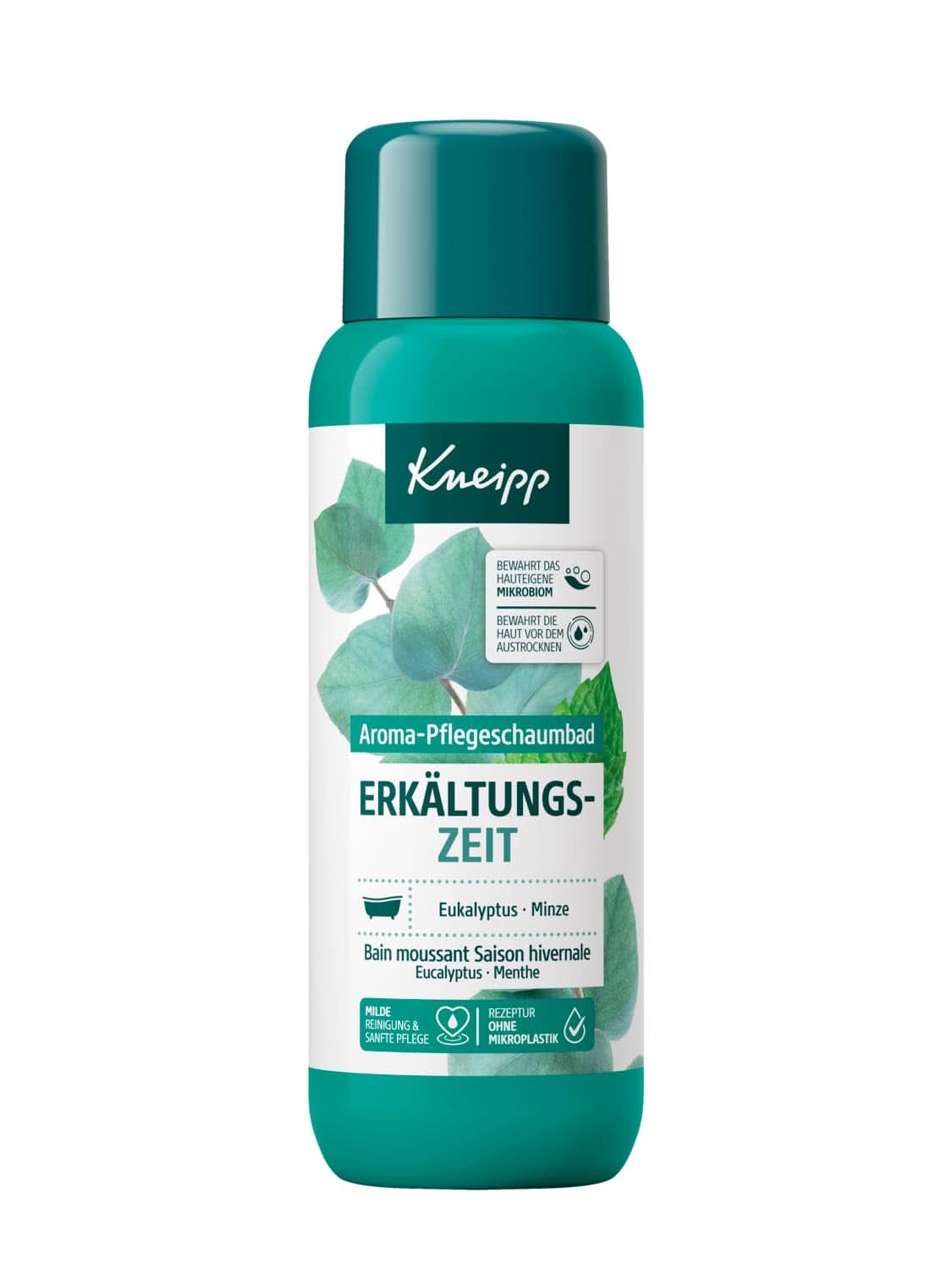 Kneipp Aroma Foam Bath Cold Season, badadditief met natuurlijke essentiële oliën van eucalyptus en munt, 400 ml Douche en bad Naty Shop Single