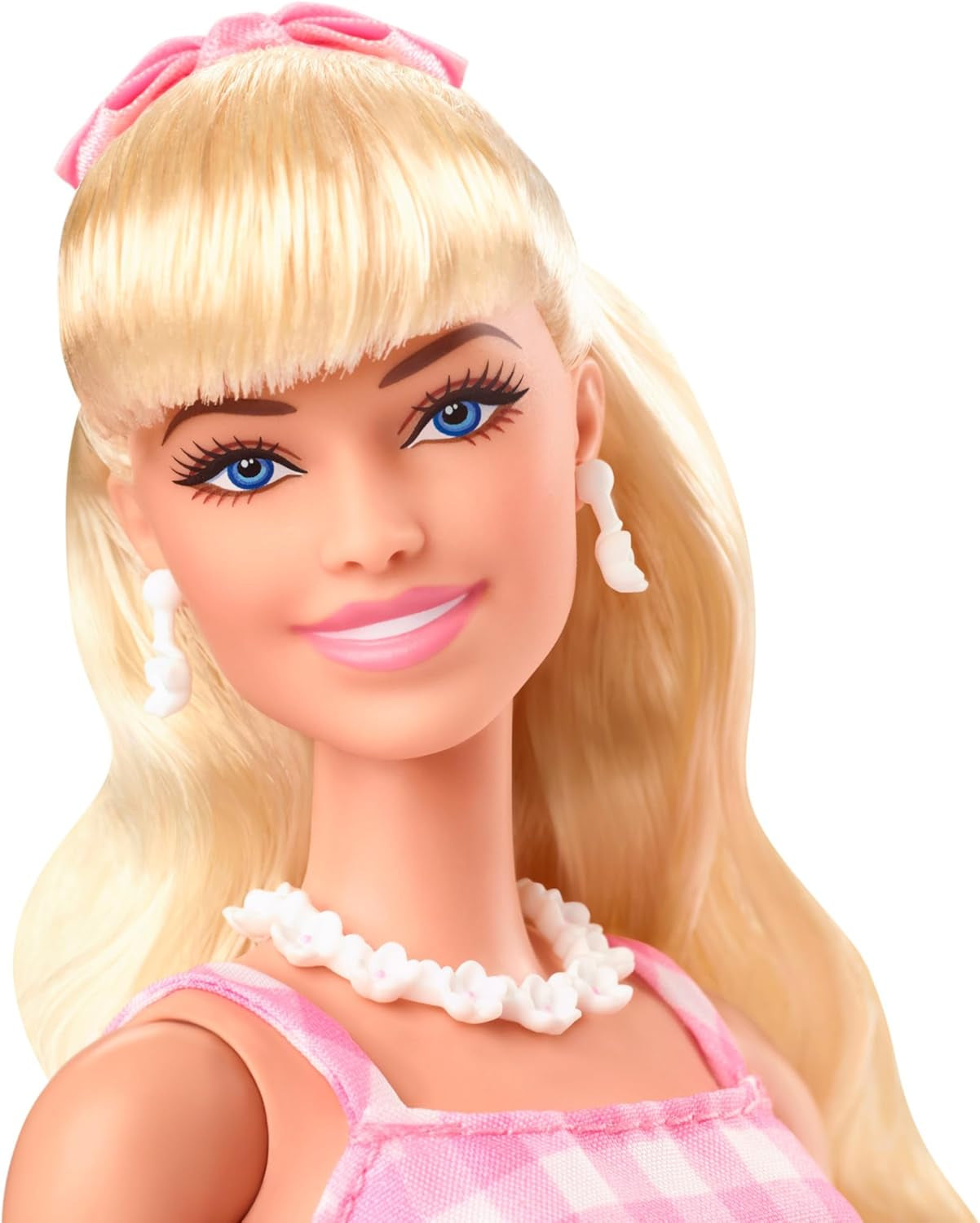 Barbie pop de filmpop in roze en witte jurk en madeliefjeketting Margot Robbie verzamelspeelgoed voor 3 jaar oud HPJ96