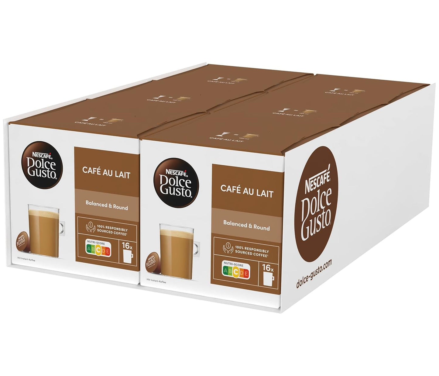 NESCAFÉ DOLCE GUSTO Café au Lait Kaffeekapseln 6er-pakket (6 x 16 Kapseln)