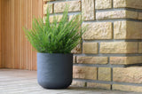 - Ronde pot, 40 cm, Volcania'Up 32,5 l, steenlook, enkelwandig, watertankoppervlak, Ø 38,5 x H. 36,8 cm, antracietgrijs
