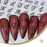 7 Blätter 3D Alfabetten Nagelsticker Nagelfolie Selbstklebend Buchstaben Aufkleber Nägel Zubehör Nagelaufkleber Klebebuchstaben Aufkleber Selbst Gestalten Letter Letters Nail Art Stickers