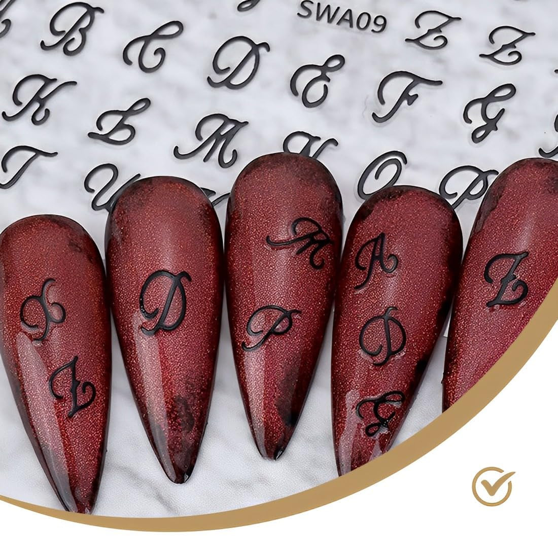 7 Blätter 3D Alfabetten Nagelsticker Nagelfolie Selbstklebend Buchstaben Aufkleber Nägel Zubehör Nagelaufkleber Klebebuchstaben Aufkleber Selbst Gestalten Letter Letters Nail Art Stickers