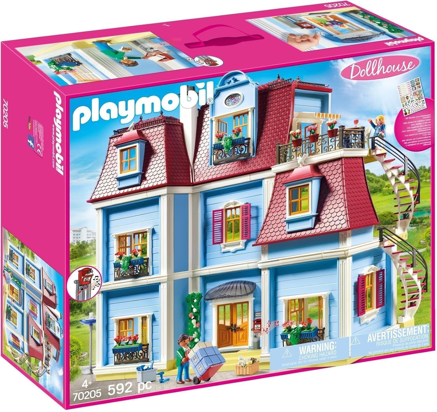 70205 Mijn grote poppenhuis met werkende bel, vanaf 4 jaar en 70207 Gezellige woonkamer met lichteffect poppenhuis, vanaf 4 jaar