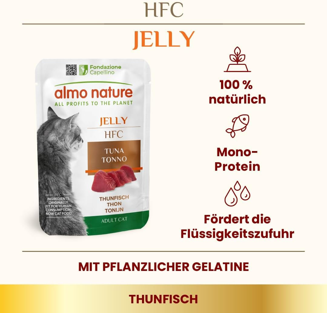 Almo Nature HFC Jelly kattennatvoer - met tonijn, verpakking van 24 (24 x 55 g)
