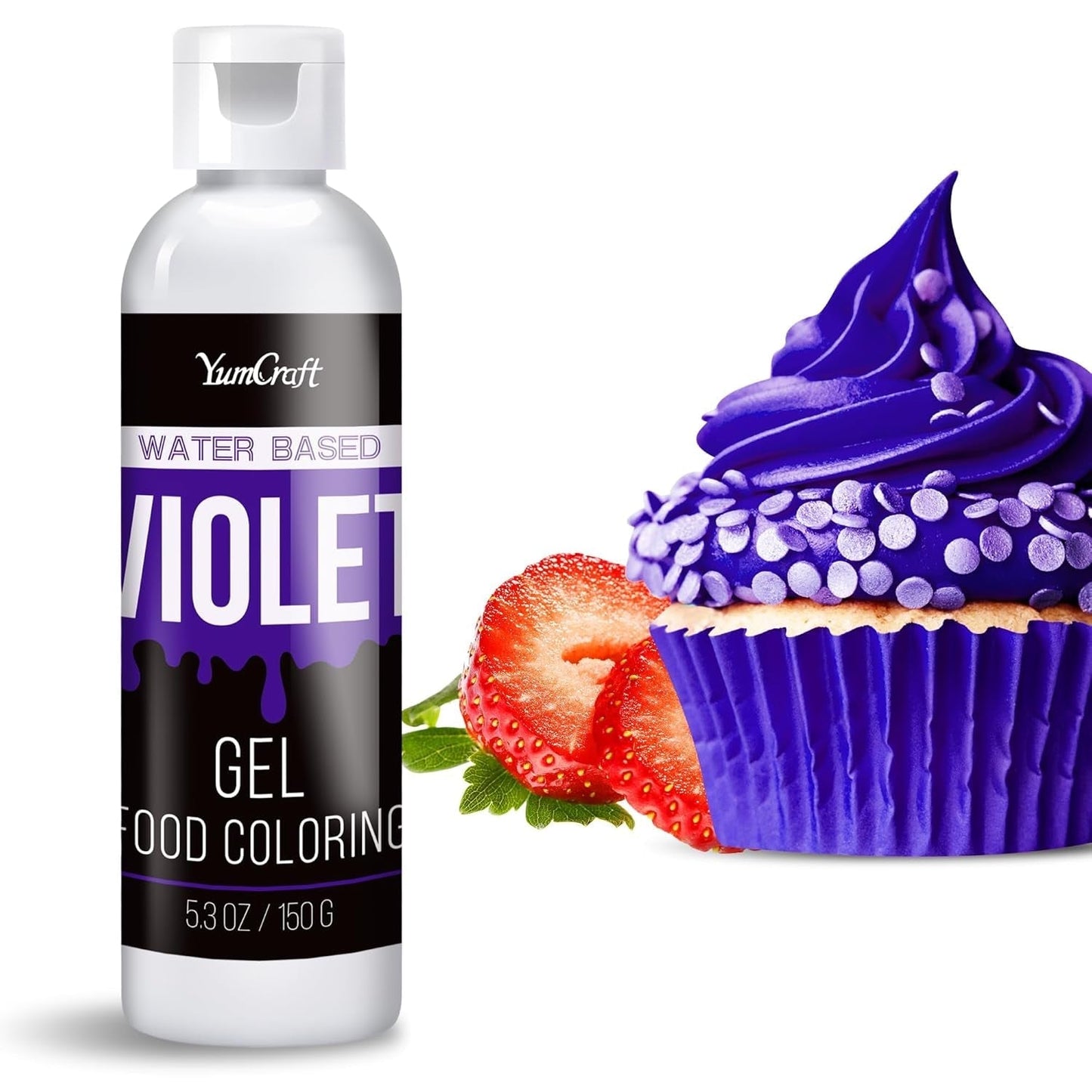 Gelvoedselkleur - Hooggeconcentreerde gelvoedselkleur voor taarten, bakken, paaseieren, drankjes - Suikervrije voedselkleur voor fondant, glazuur, slijm, taartdecoratie (rood fluweel, 150 g)