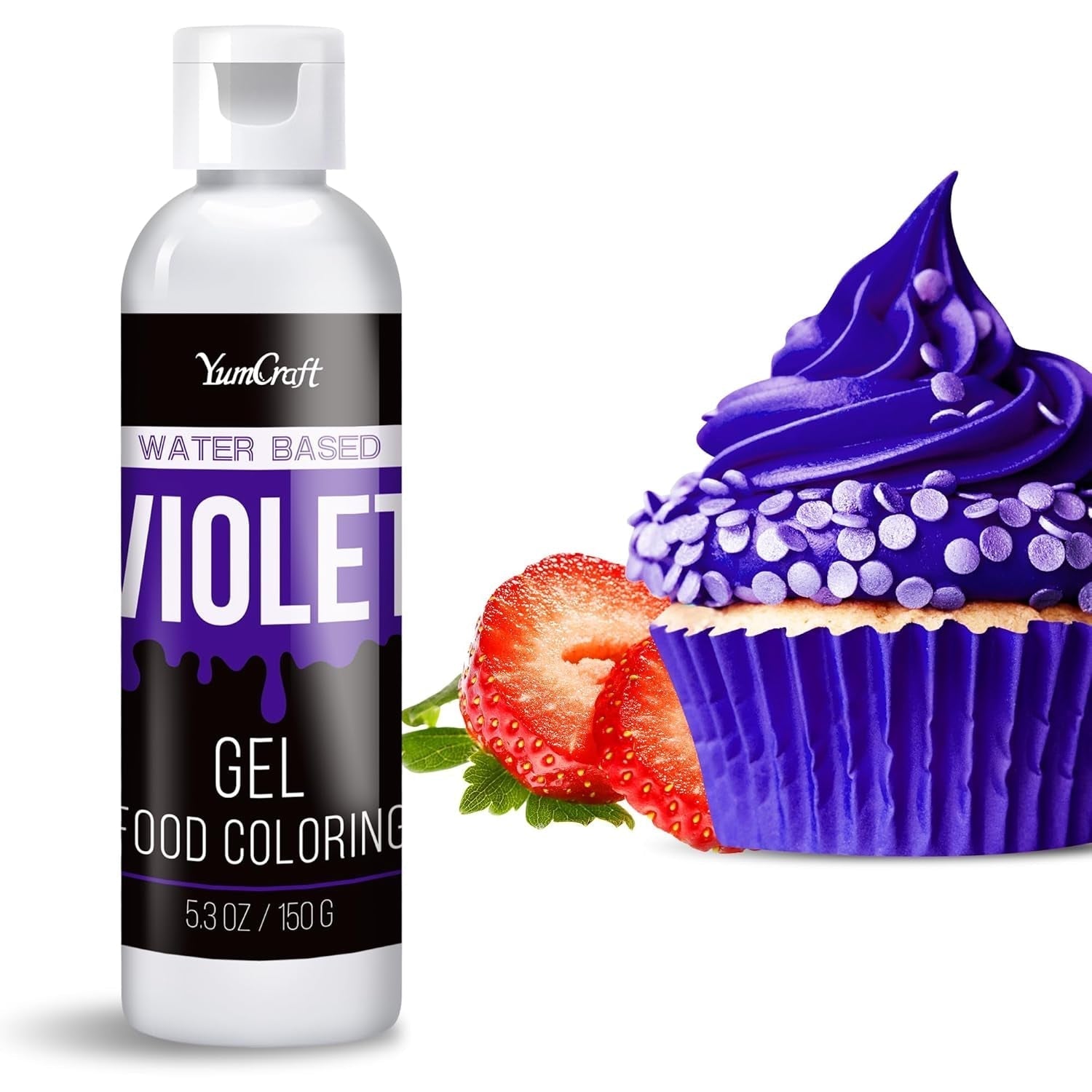 Gelvoedselkleur - Hooggeconcentreerde gelvoedselkleur voor taarten, bakken, paaseieren, drankjes - Suikervrije voedselkleur voor fondant, glazuur, slijm, taartdecoratie (rood fluweel, 150 g)