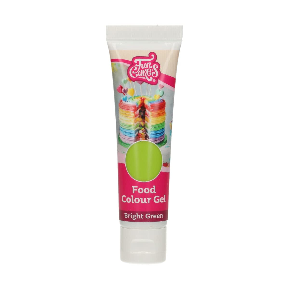 Funcakes Heldergroene kleurstof, hooggeconcentreerde kleurstofgel voor deeg, room, fondant en marsepein. Gemakkelijk doseren. Eén druppel om levendige kleuren te creëren. Halal. 30 gram