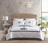 Tommy Bahama Palm Island-collectie | Dekbed - 100% katoen, omkeerbaar, zacht en ademend, voorgewassen voor extra zachtheid, kingsize bed, grijs Naty Shop dekbedden en dekbedden Grey King