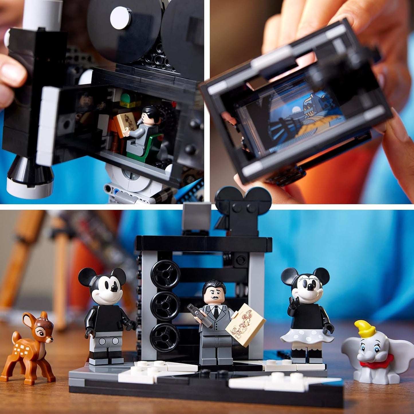 LEGO | Disney Camera - Eerbetoon aan Walt Disney, Set voor volwassenen met Mickey en Minnie Mouse minifiguren, Bambi en Dumbo figuren, Cadeau voor dames, heren en fans, Tentoonstelling 43230 Bouwsets Besuche den LEGO-Store