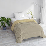 Basic winterdeken, effen en gevoerd, donkergroen/crème, 200X245Cm Naty Shop Dekbedden en dekbedden Taupe/crème 160X245Cm