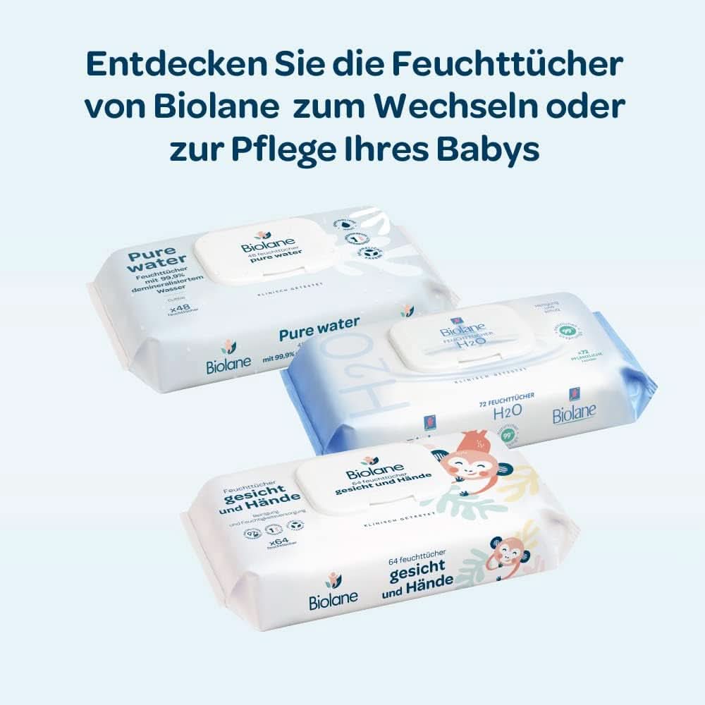 BIOLANE - Baby-Feuchttücher Mit 99,9% Wasser - Pure Water - Packung Mit 12 X 48 (576 Feuchttücher) - Voor Empfindliche Haut - Ab Der Geburt - Duftfrei - Wechseln Und Reinigungspflege Naty Shop