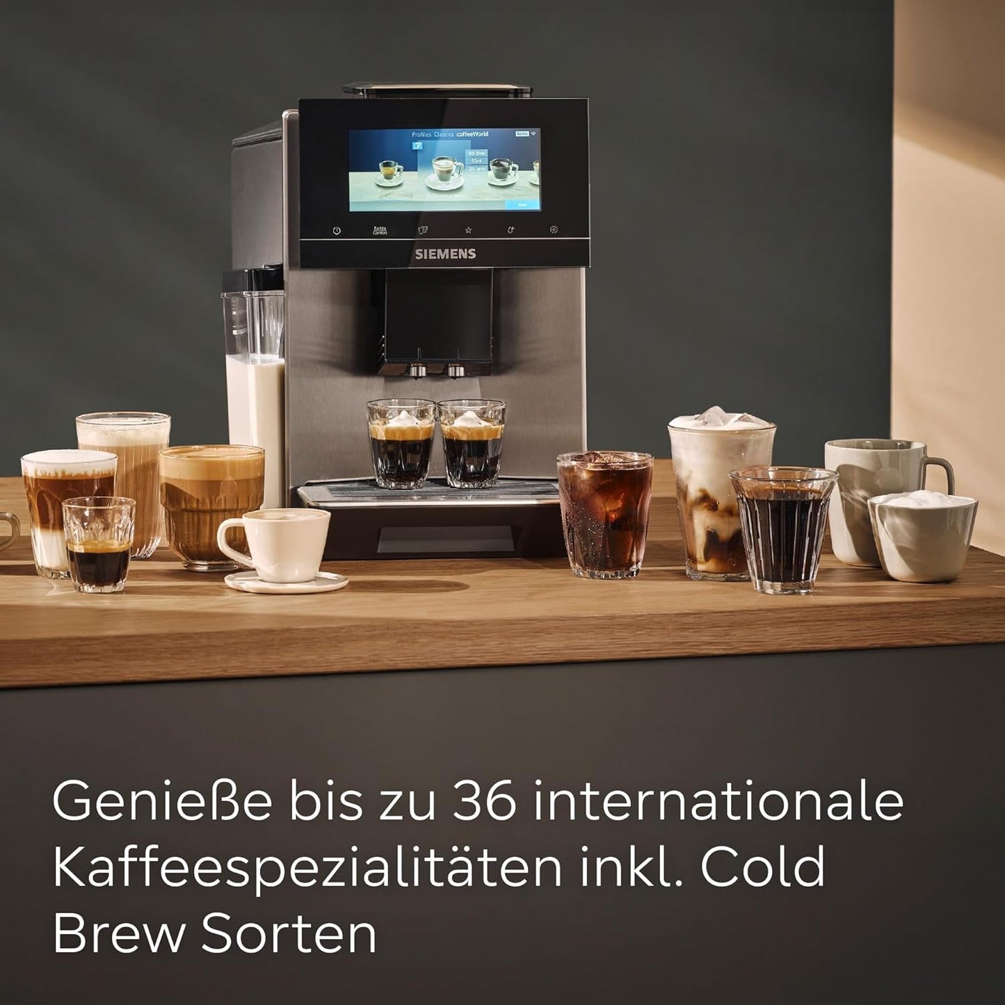 Siemens EQ900 TQ903D03 Automatische espressomachine, app-bediening, intuïtief touchscreen, barista-modus, AromaBoost, ruisonderdrukking, premium molen, automatische stoomreiniging, 1500 W, roestvrij staal