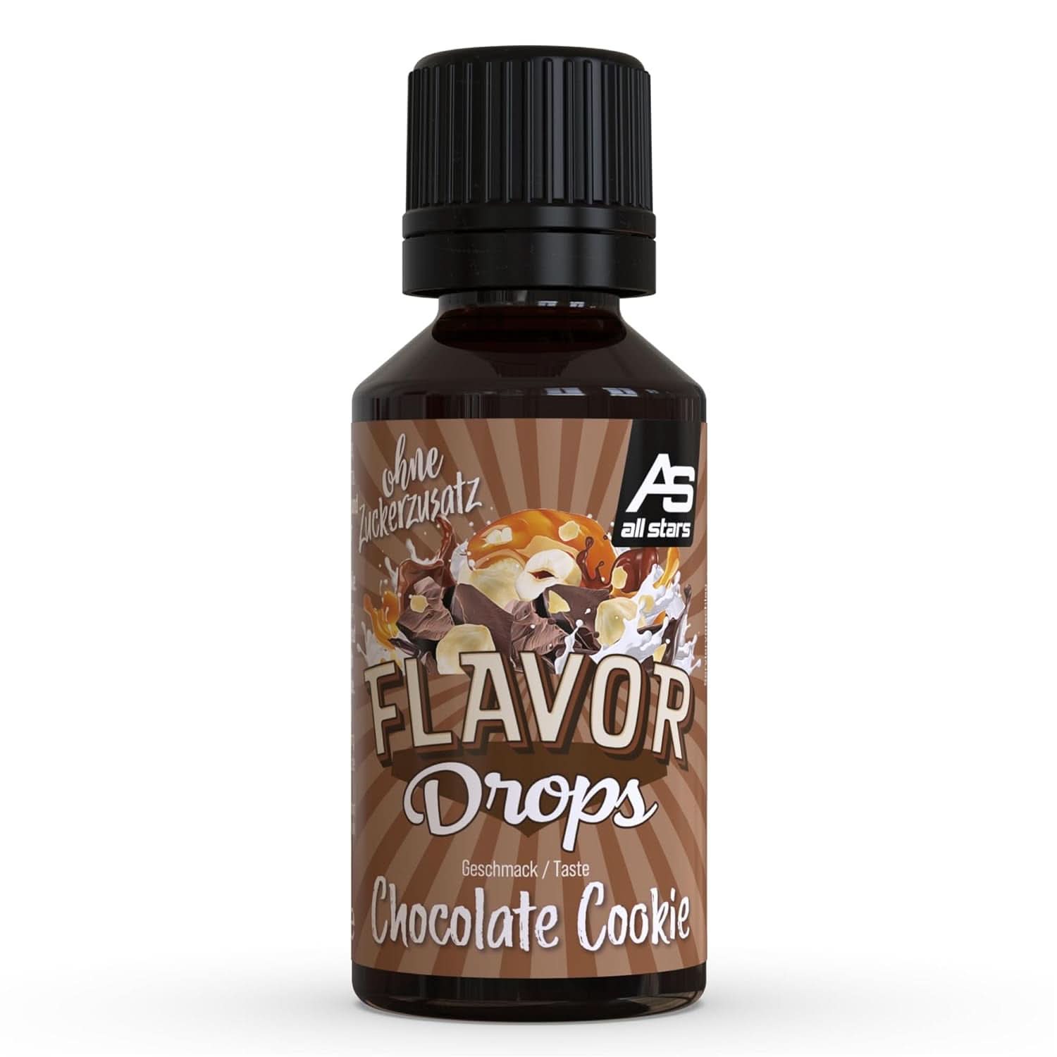 ALL STARS Flavour Drops, Gearomatiseerde drops zonder toegevoegde suiker en zonder calorieën - Zoetheid en smaak voor voedsel, 30 ml Zoetstoffen Naty Shop Chocoladetaart 30 ml