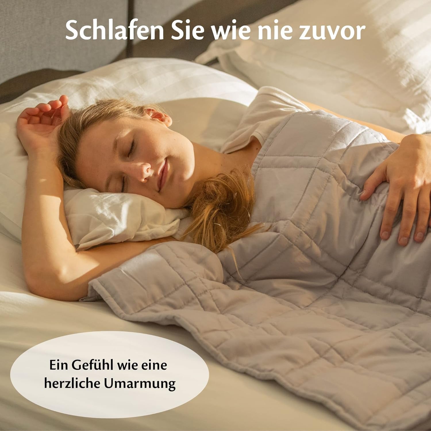 Verzwaarde deken 135X200 7Kg - Antistress therapiedeken - Zware deken 100% katoen - Deken voor diepe slaap en beter herstel - Verzwaarde deken - voor mannen en vrouwen van 55-85Kg Bedden en Dekens Beuche den Ella-Store