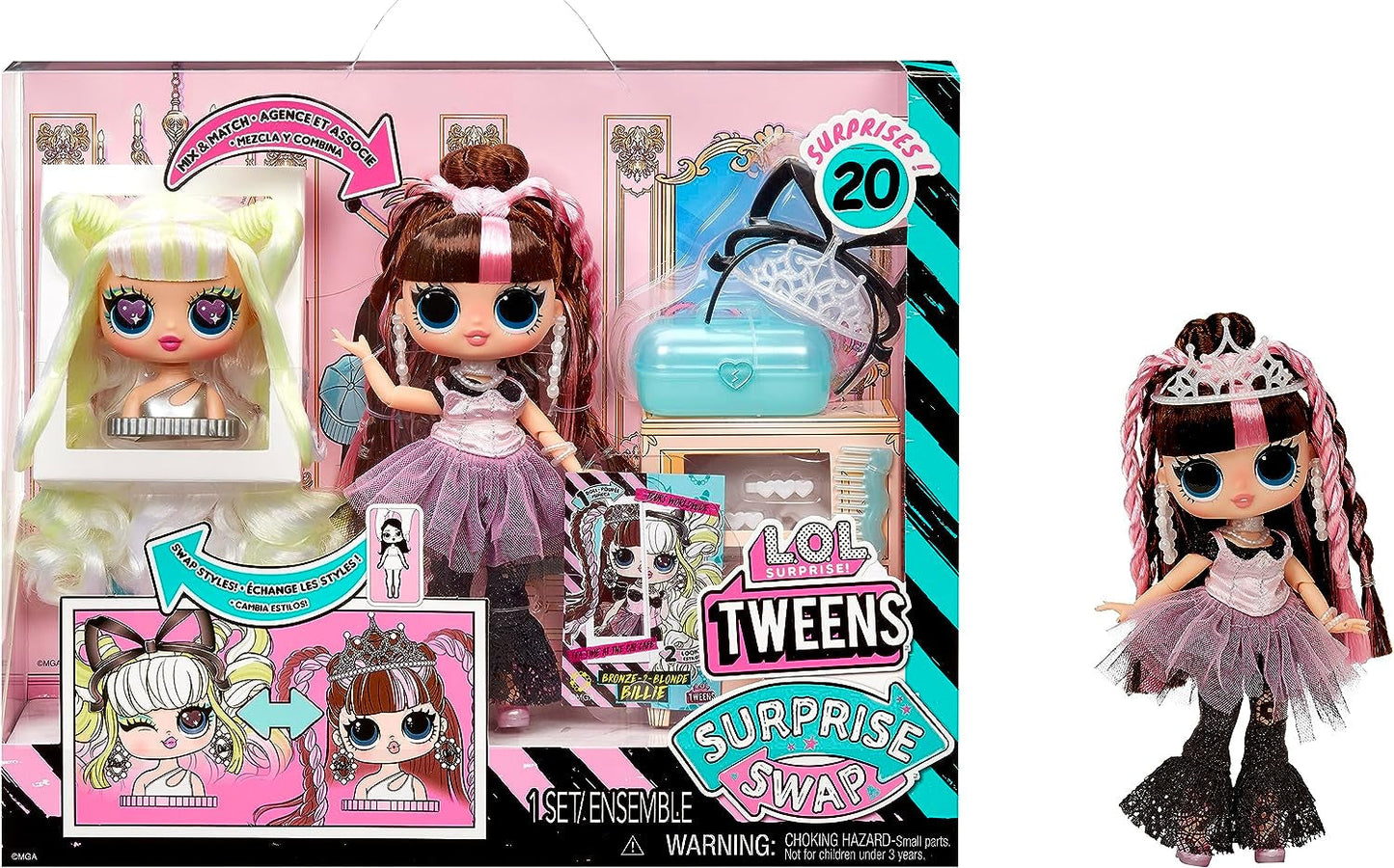 LOL. Surprise Tweens Surprise Swap Series - Bronze-2-Blonde Billie - Modepuppe met meer dan 20 jaar, inclusief Styling-Kopf en toller Mode en Accessoires - ideaal voor kinderen vanaf 4 jaar