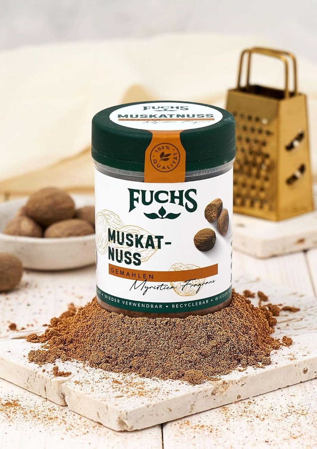 Fuchs Gemalen nootmuskaat, 50 gram Specerijen Naty Shop