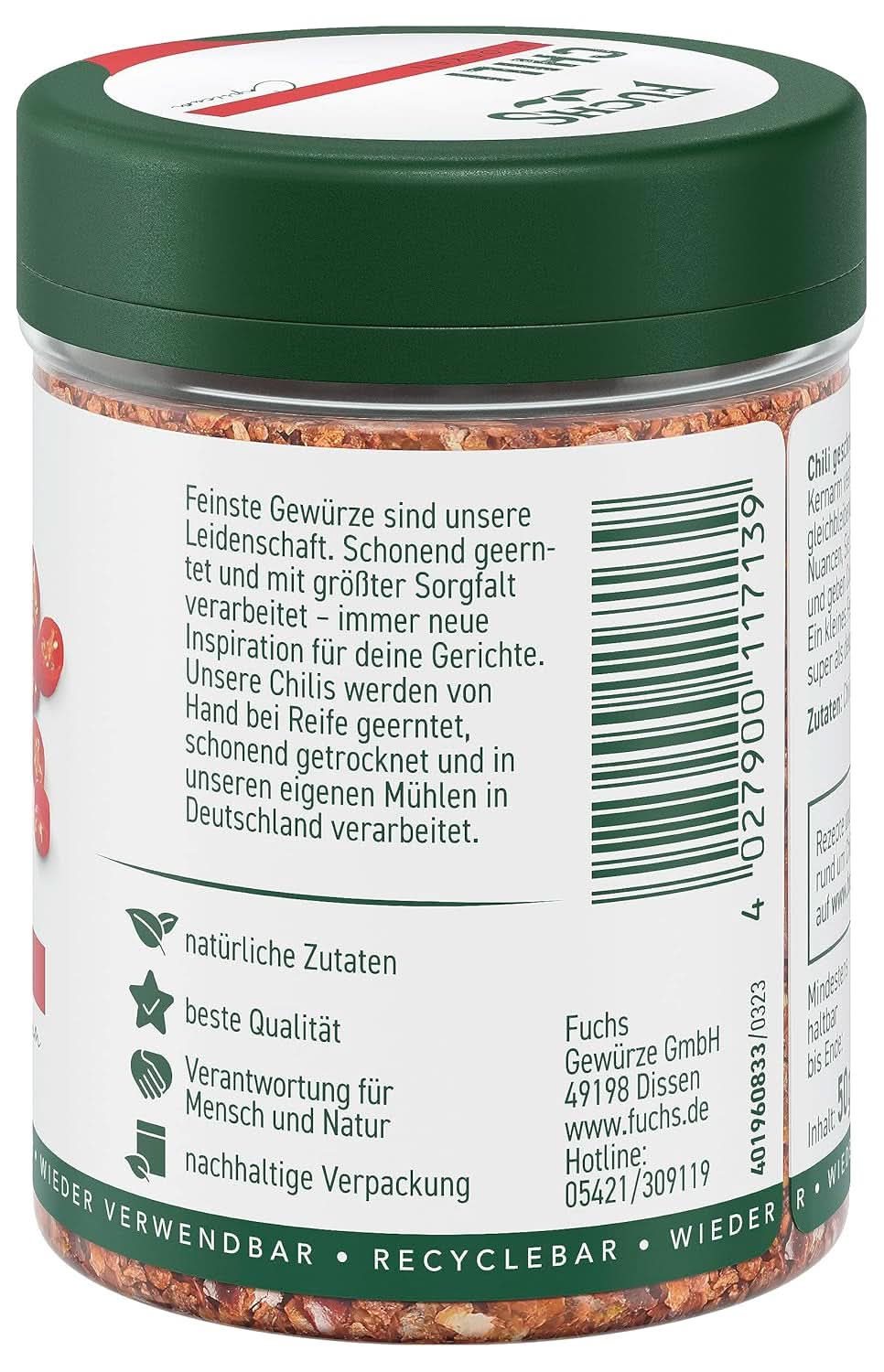 Fuchs Chilivlokken, 50 gram Specerijen Naty Shop