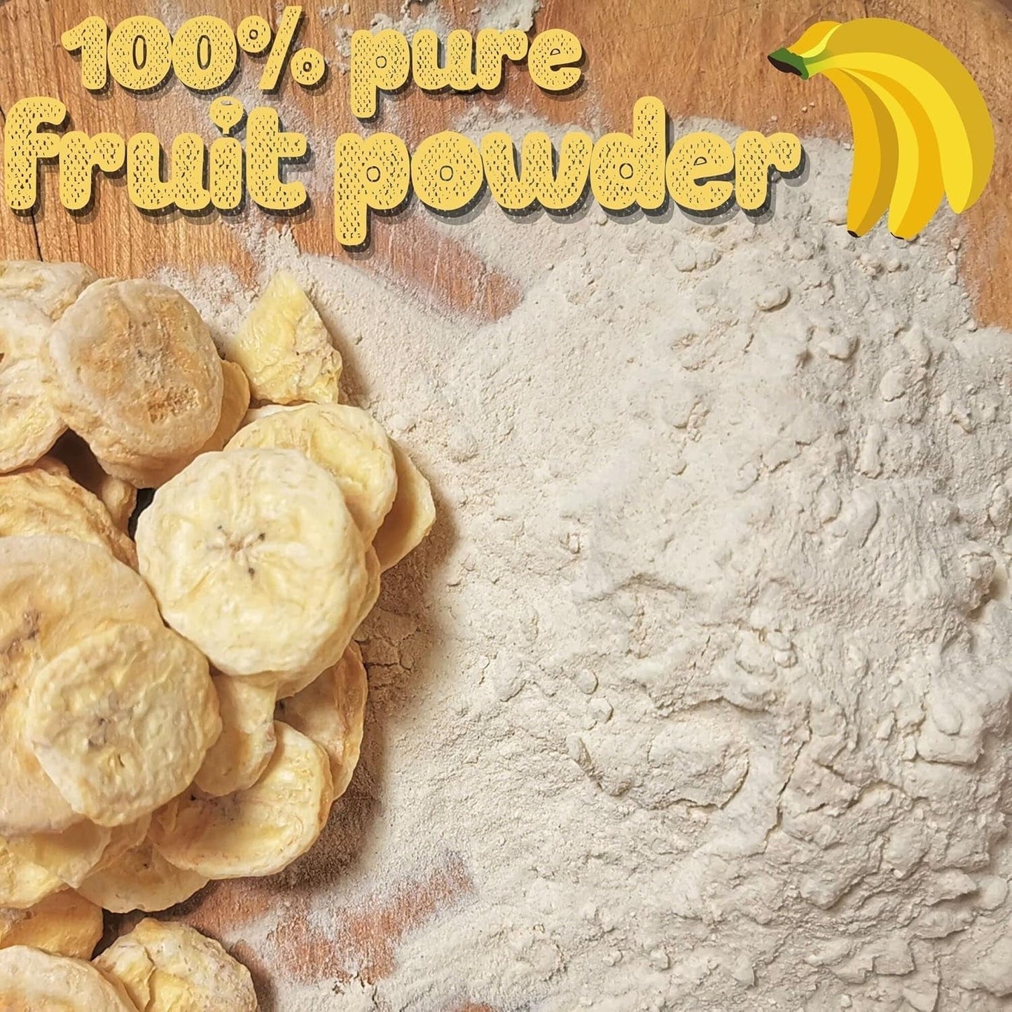 Gevriesdroogde bananen in poeder | XL 300g Fruitpoeder Gevriesdroogd bananenpoeder | Voor smoothie, bakken, cake | Gevriesdroogde banaan | Gevriesdroogd fruit | ZingyZoo Bananenpoeder Naty Shop Gedehydrateerde producten