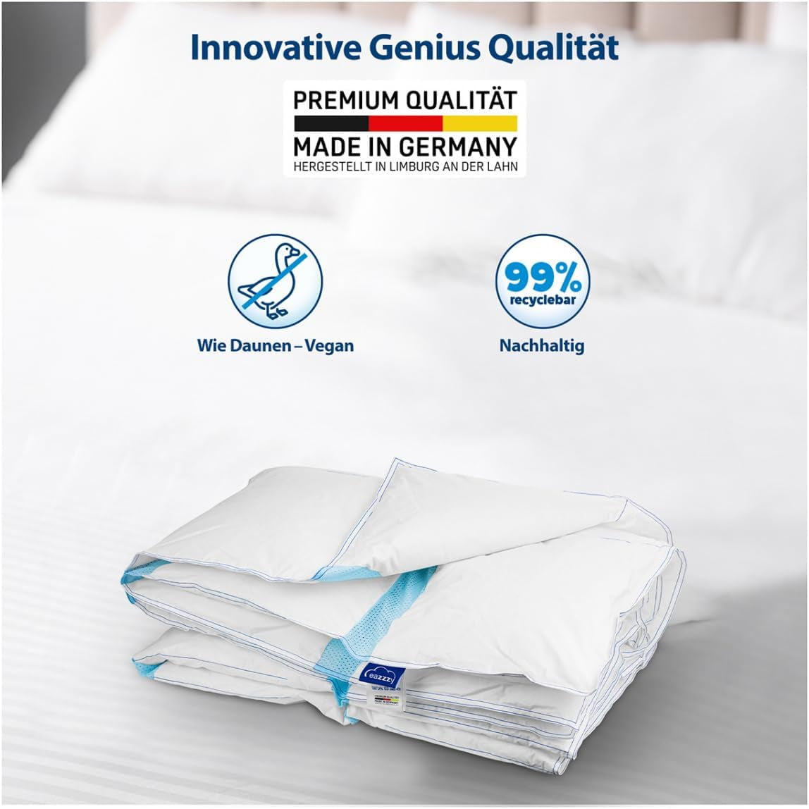 Genius Eazzzy Climate Comfort Dekbed 155 X 220 Cm, Vezeldicht, Lichtgewicht dekbed voor alle seizoenen, Ademend dekbed, Aangename temperatuur om te slapen, Dekbed voor alle seizoenen Dekbedden en quilts Naty Shop