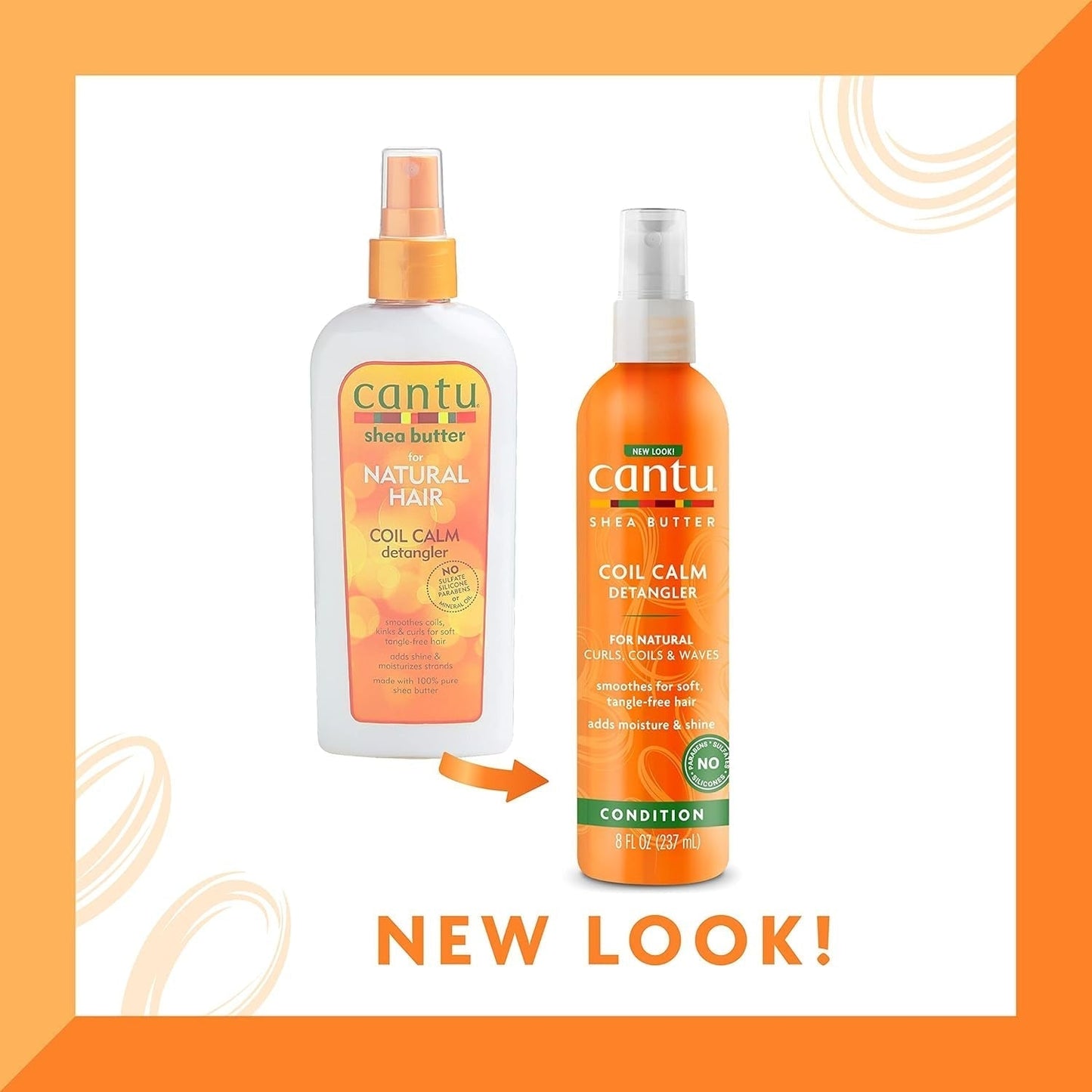 Cantu Coil Calm Detangling Spray, Shea, Krullend Haar, 237ml Ontwarrende producten Naty Shop