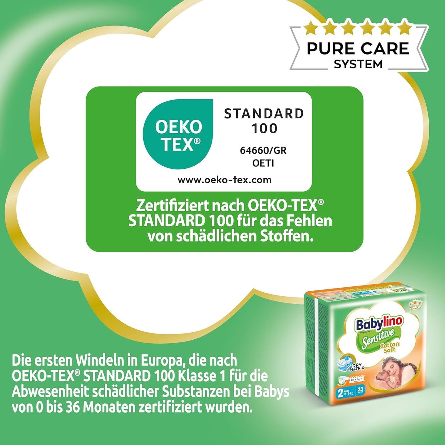 Luiers voor gevoelige baby's, maat 2, mini (3-6 kg), 192 luiers