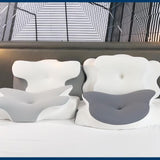 Nekkussen Orthopedisch hoofdkussen Memory Foam Kussen Zijwaartse impactkussen - Ergonomisch ontwerp Holle vorm Voor zij-, rug- en buikimpact Lichtgrijs Cervicale orthopedische kussens Naty Shop