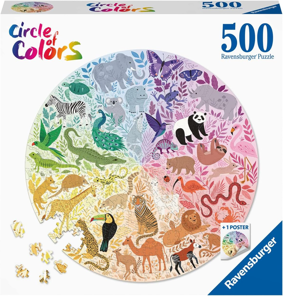 Ravensburger Puzzel 17172 Cirkel van kleuren - Dieren 500 stukjes Puzzel Naty Shop Standaard titel