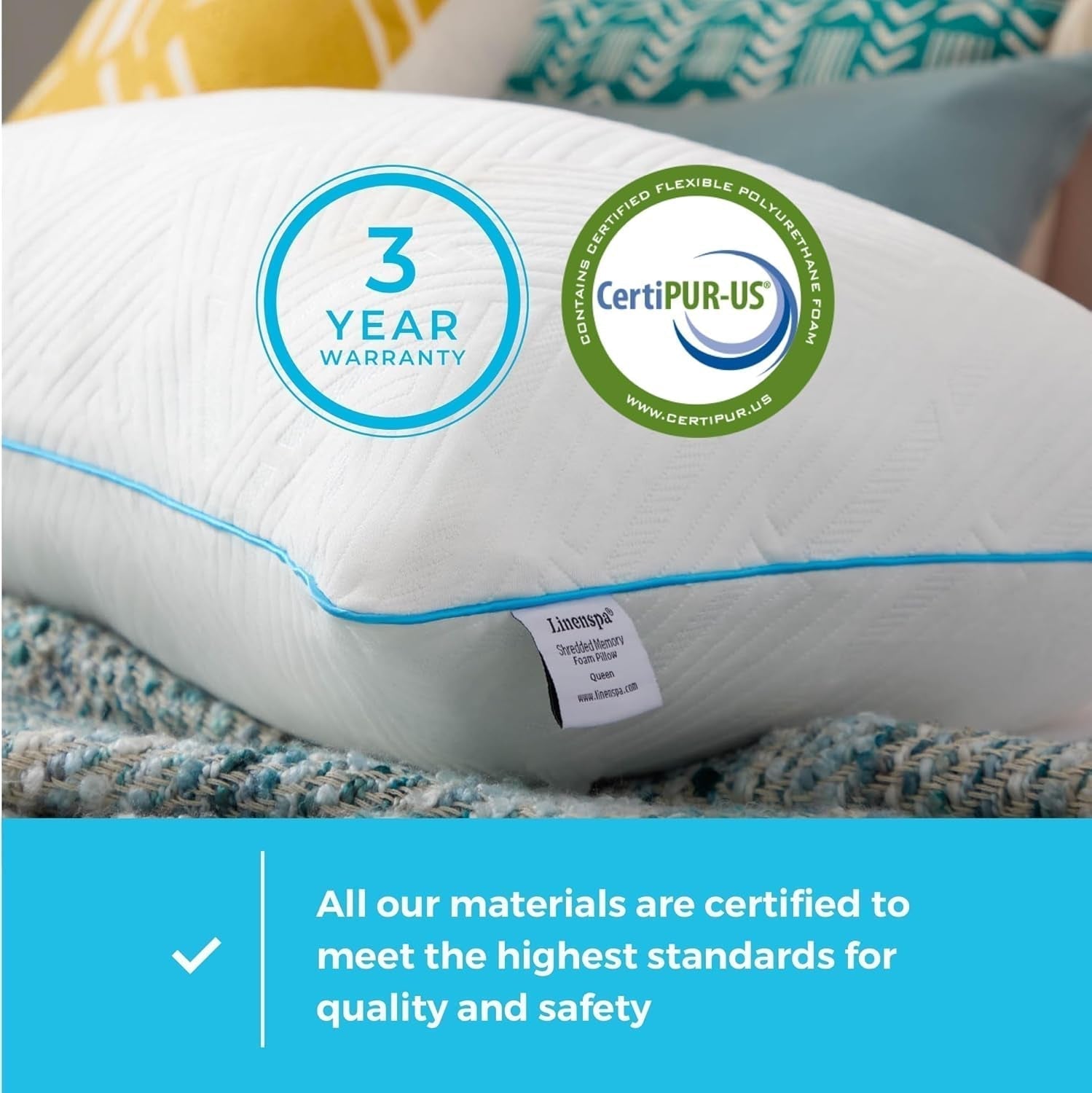 Linenspa Wit Standaard Gel Memory Foam Kussen Naty Shop Standaard Kussens