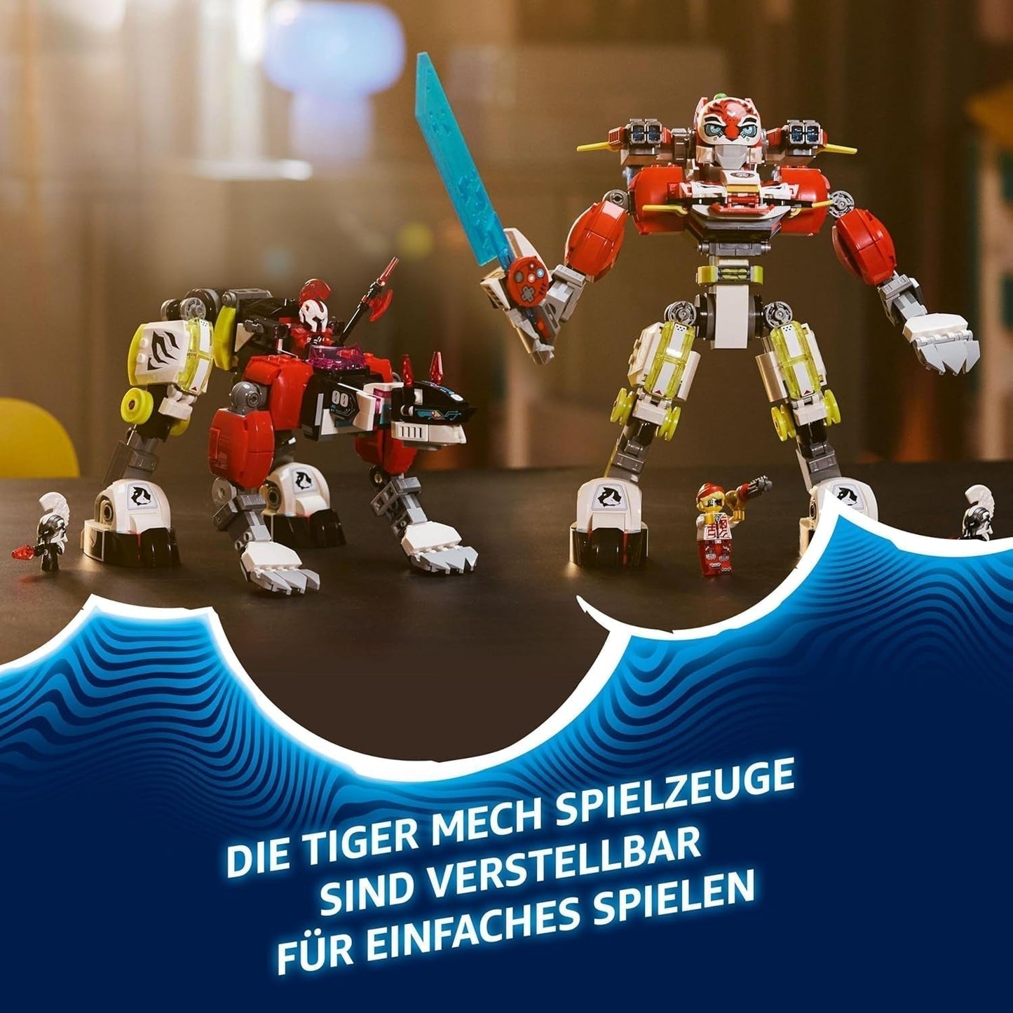 LEGO Dreamzzz Cooper's Tiger Mecha en Zero'S Hot Rod Auto, speelgoedauto voor kinderen, cadeau voor 9-jarige jongens en meisjes, 2-in-1 speelset met mecha en minifiguren 71497 Bouwsets Besuche den LEGO-Store