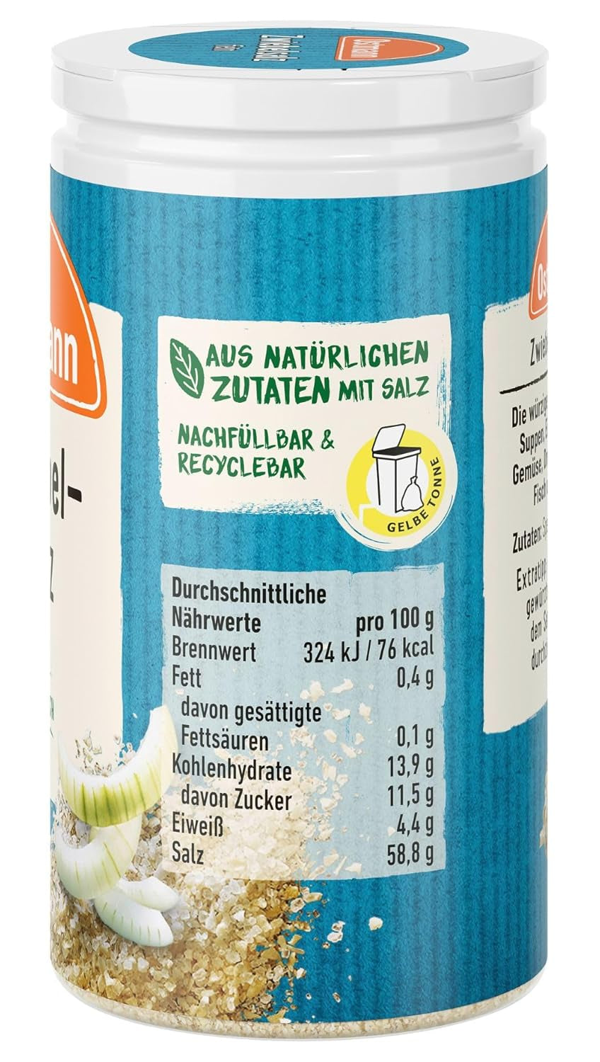 Ostmann Gewürze - Zwiebelsalz | Nachfüllbare en recycleerbare verpakking | 60 g in Der Streudose