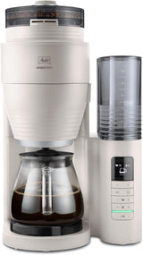 Melitta AromaFresh Therm Pro X - Espressomachine met filter, geïntegreerde molen, afneembaar waterreservoir, roestvrijstalen thermische karaf en timerfunctie, voor maximaal 8 koppen koffie, zwart/zilver