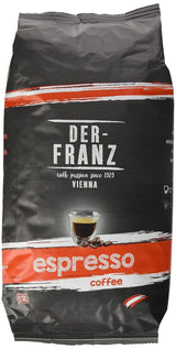 Der-Franz Espresso Kaffee, Intensität 5/5, Arabica en Robusta, Ganze Bohne, 4 x 1000 g
